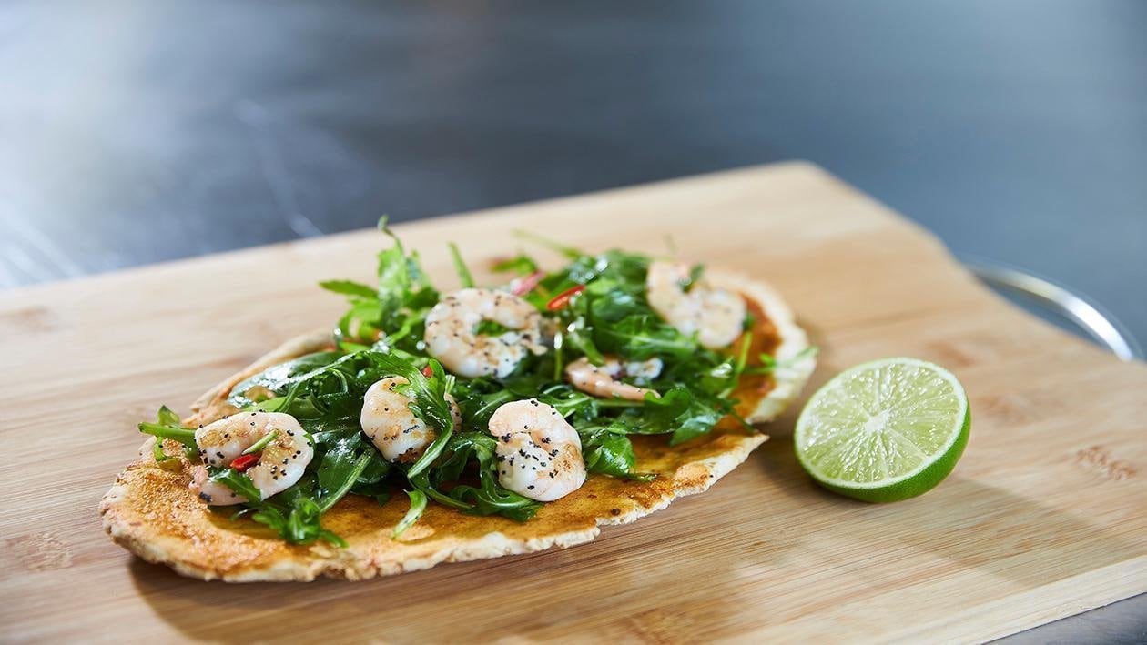 Arabic Flat Bread with Lime Teriyaki King Prawn Salad – - Recipe