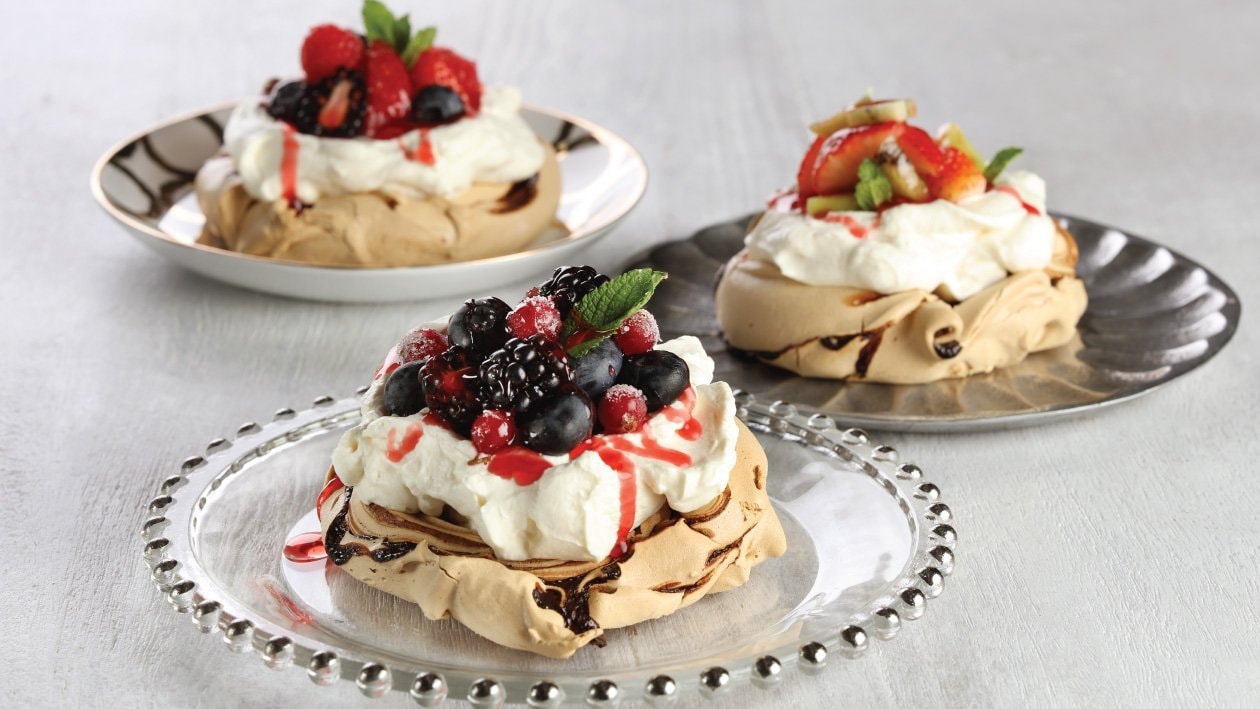 Brown Sugar Pavlova with Red Fruits