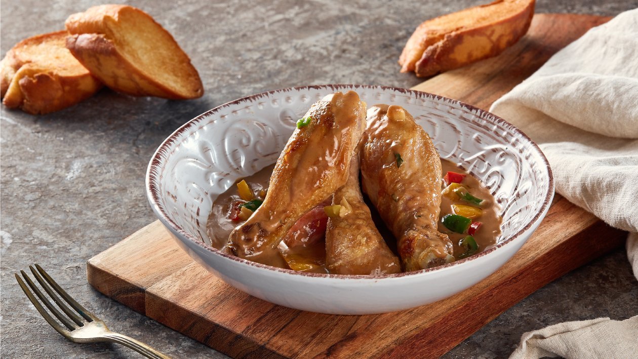 Chicken Drumsticks in Capsicum Demi-Glace – - Recipe