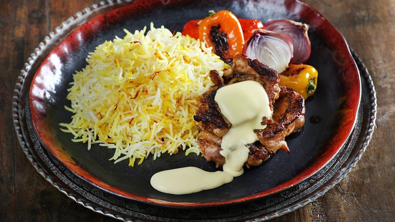 Grilled Chicken and Saffron Rice