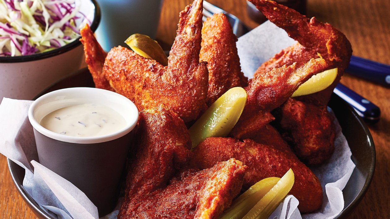 Tennessee Hot Fried Chicken, Slaw and Blue Cheese Dressing – - Recipe