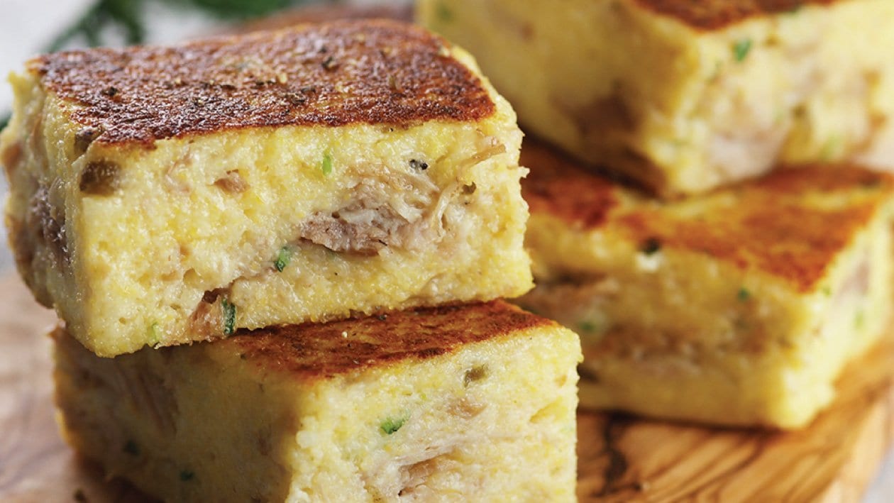 Turkey & Cheese Polenta Cakes – - Recipe