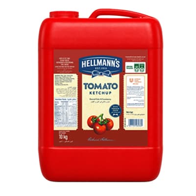 Hellmann's Ketchup (10Kg) - Hellmann’s Tomato Ketchup delivers rich tomato taste with a bright, natural color and premium consistency.
