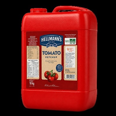 Hellmann's Ketchup (10Kg) - Hellmann’s Tomato Ketchup delivers rich tomato taste with a bright, natural color and premium consistency.