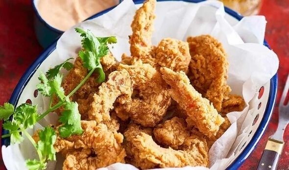 Cajun shrimp and hickory mayo