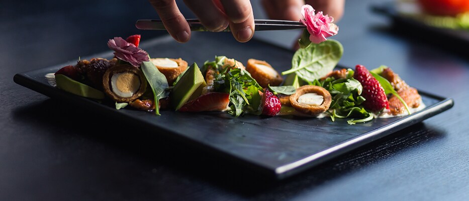 Beautifully plated vegetable dish Beautifully plated vegetable dish
