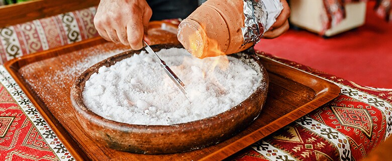 Burning sugar and a pot Burning sugar and a pot