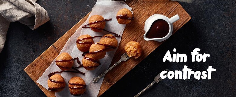 Basbousa balls with Chocolate Topping Basbousa balls with Chocolate Topping