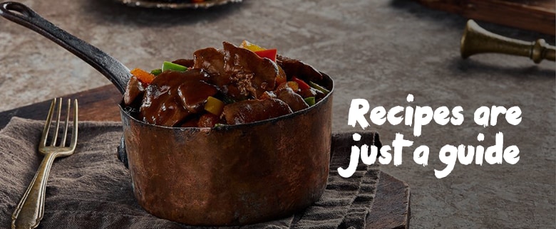 A pot of liver with dried fruits along with props and copy on the image A pot of liver with dried fruits along with props and copy on the image